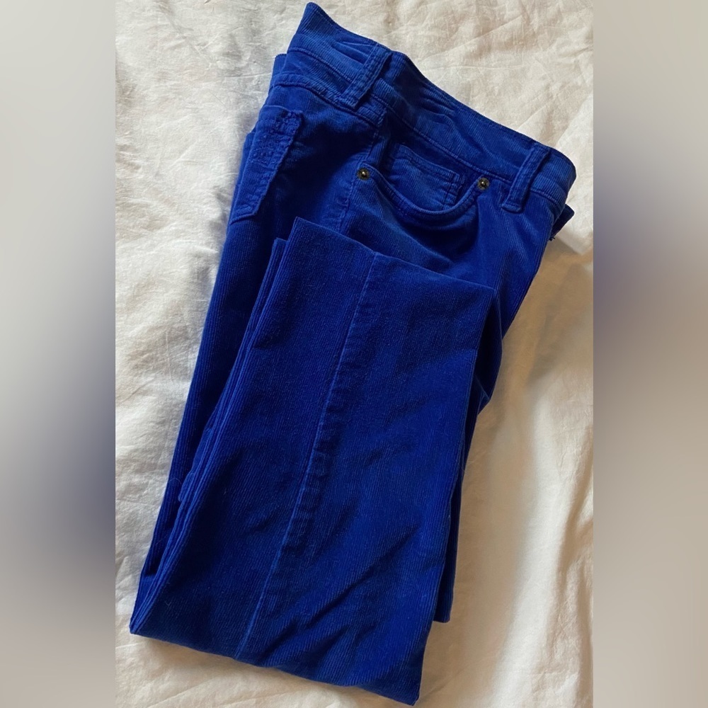 NWOT Juniors So Sz-1 Corduroy Pants- Eye Catching Bright Royal Blue, Mid-Rise,🎄 - Picture 2 of 16